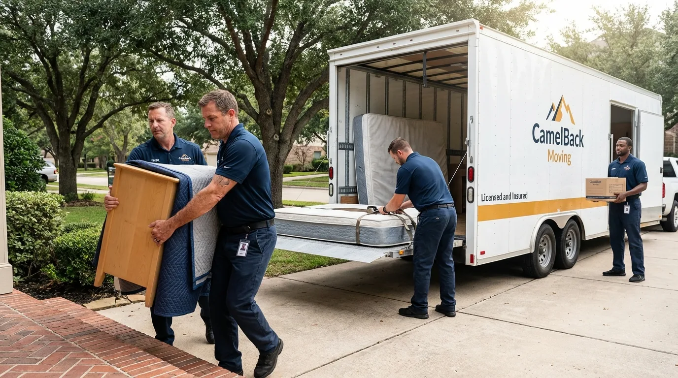 Crew loading residential truck for cross-state move from Woodbury, NJ